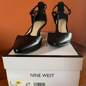 Nine West Black Leather Strappy Dress Shoe